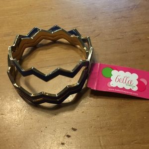 Blue and gold bangle brace